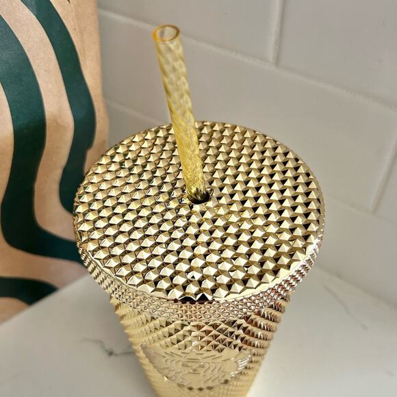Starbucks gold studded cup with straw - Picture 5 of 6